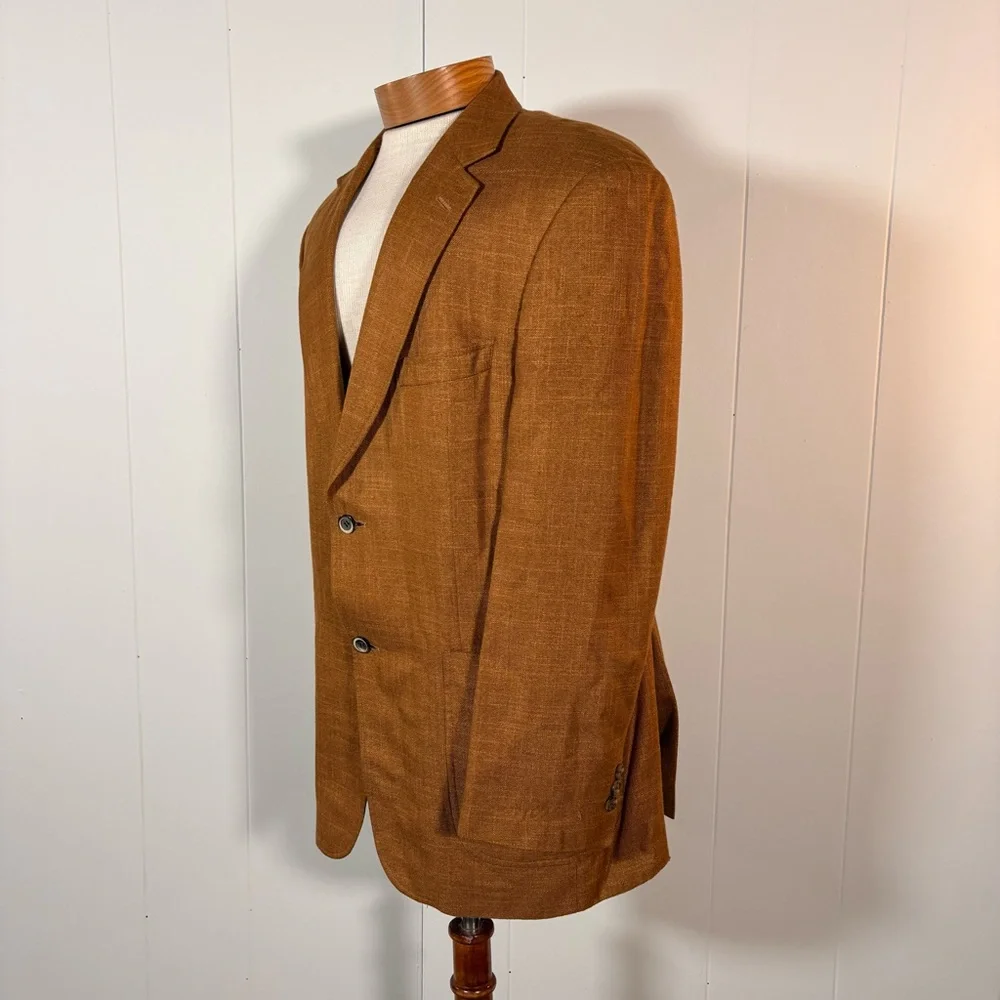 100%‎ Bamboo Blazer Men’s 42R Ibiza Brown Jacket Business Casual Preppy Vacation